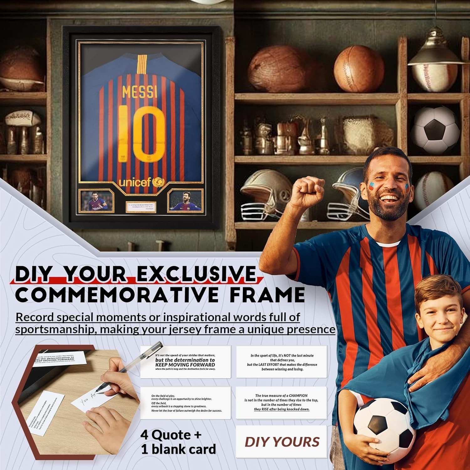 Large Sports Jersey Display Case: UV Protected Frame for Baseball & More