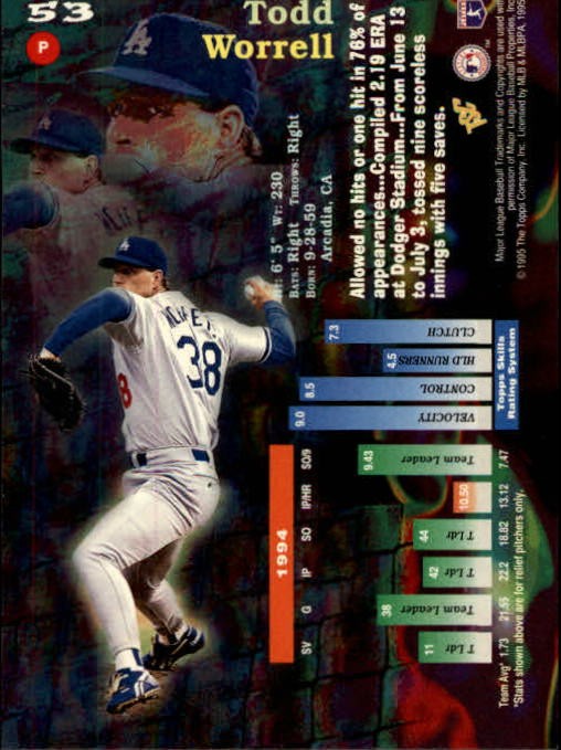 1995 Stadium Club #53 Todd Worrell – BB