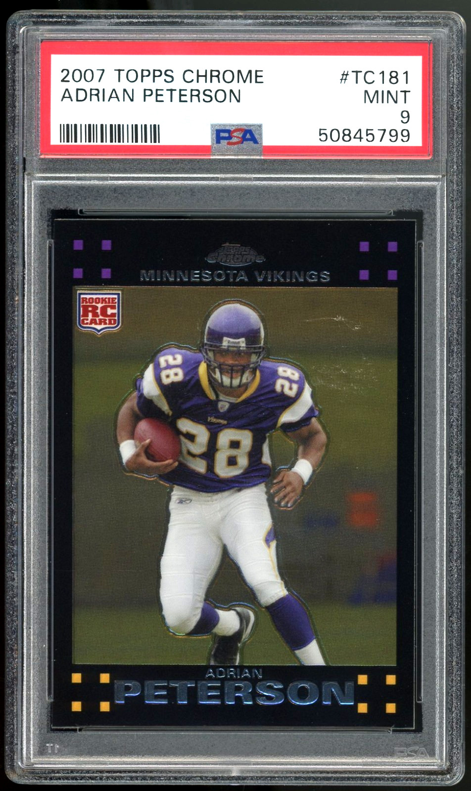 2007 TOPPS CHROME #TC181 ADRIAN PETERSON PSA 9