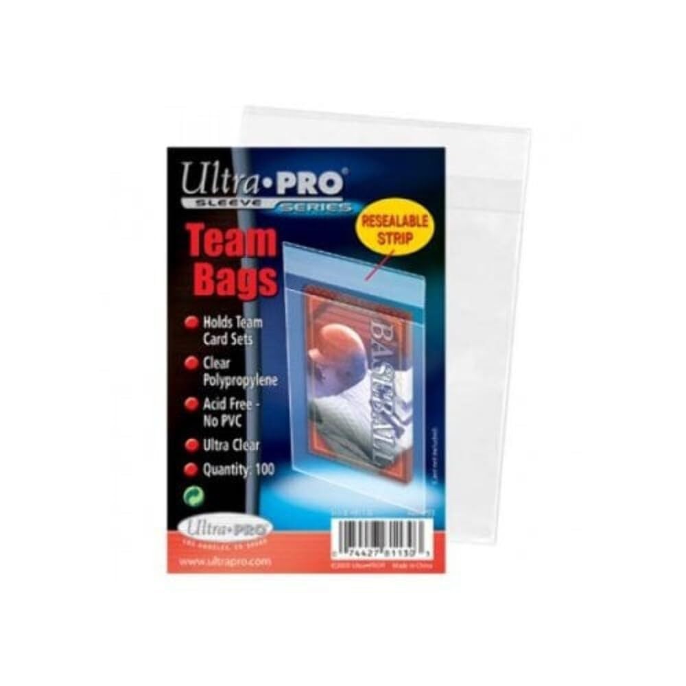 Ultra PRO – Team Bags Resealable Sleeves (100 ct.) – Set Size, Clear