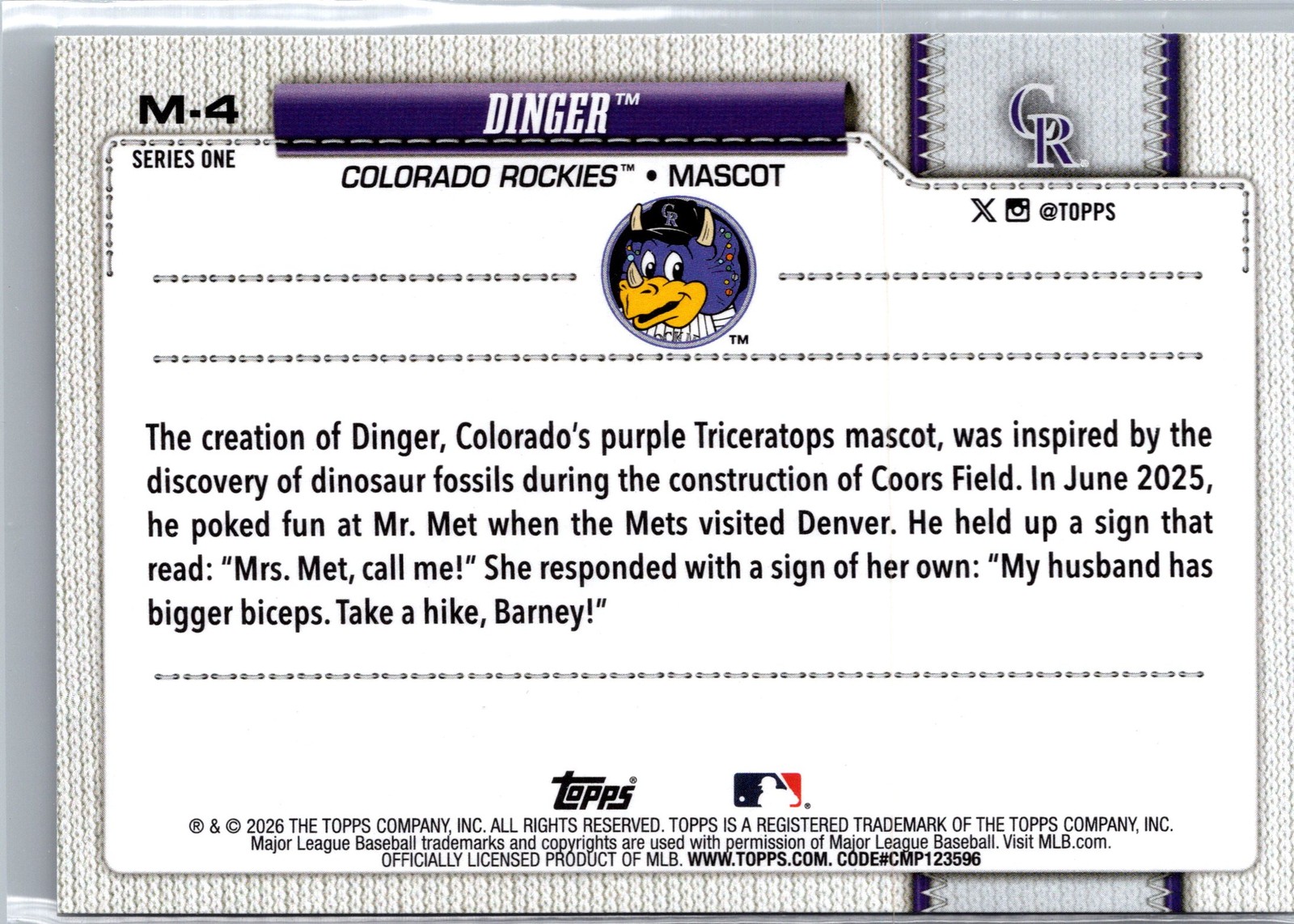 2026 Topps #M-4 Dinger Mascots