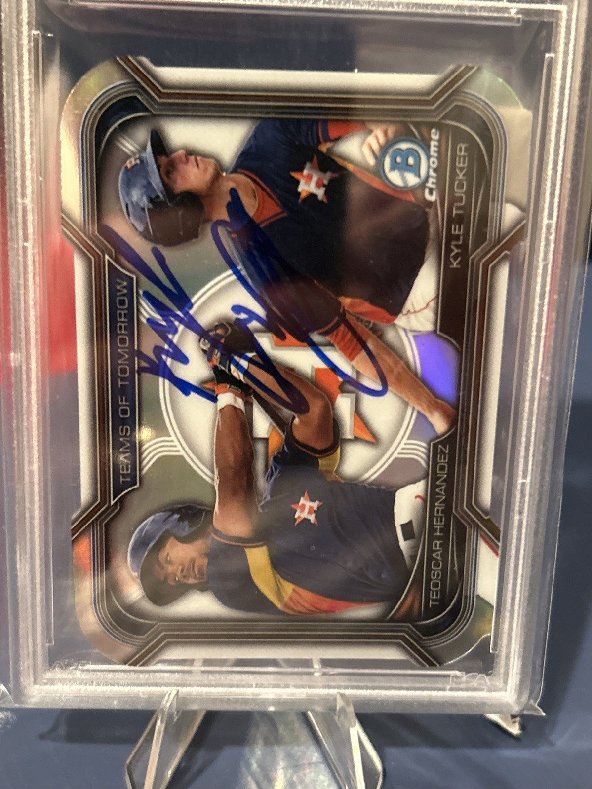 2015 Bowman Draft Die-Cuts Kyle Tucker, Teoscar Hernandez Auto (Dodgers)