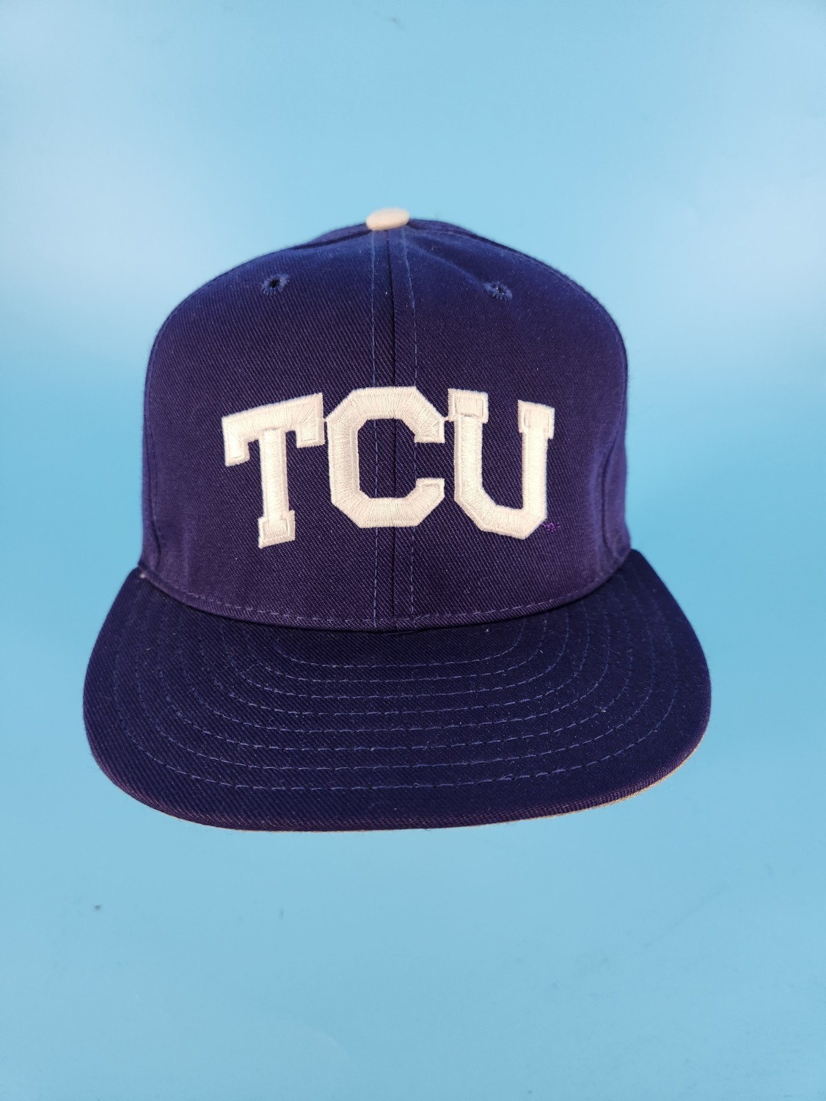 Vintage NWT TCU Horned Frogs Fitted Hat Size 6 3/4 On Field Pro Line Made In USA