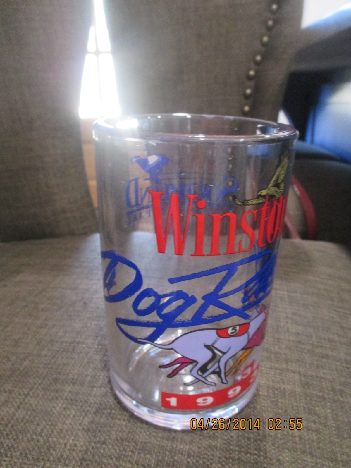 Winston Acrylic Drinking Glass 1993 Dog Racing