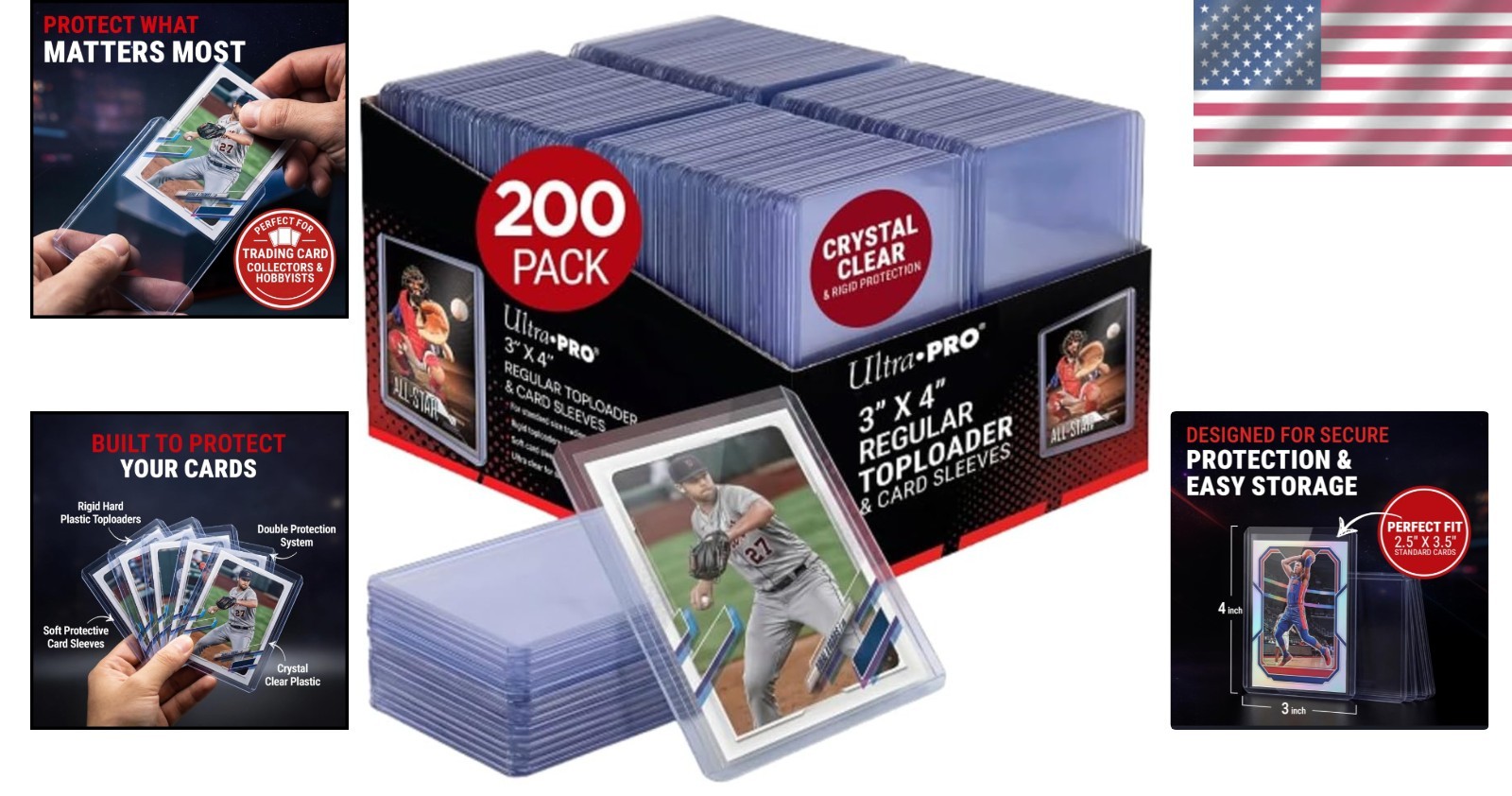 Transparent Card Sleeves 200 Count 3×4 Inch Durable Protection for Collectibles