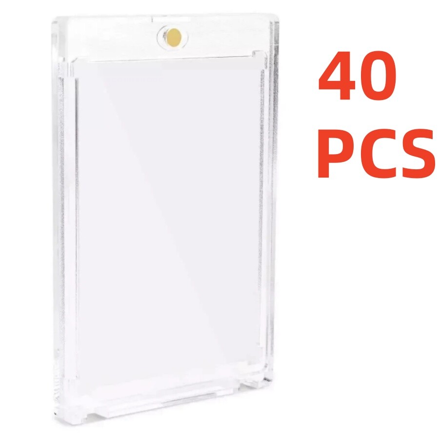80 Pack Magnetic Trading Sports Card Holders 35pt One-Touch Hard UV Protector US