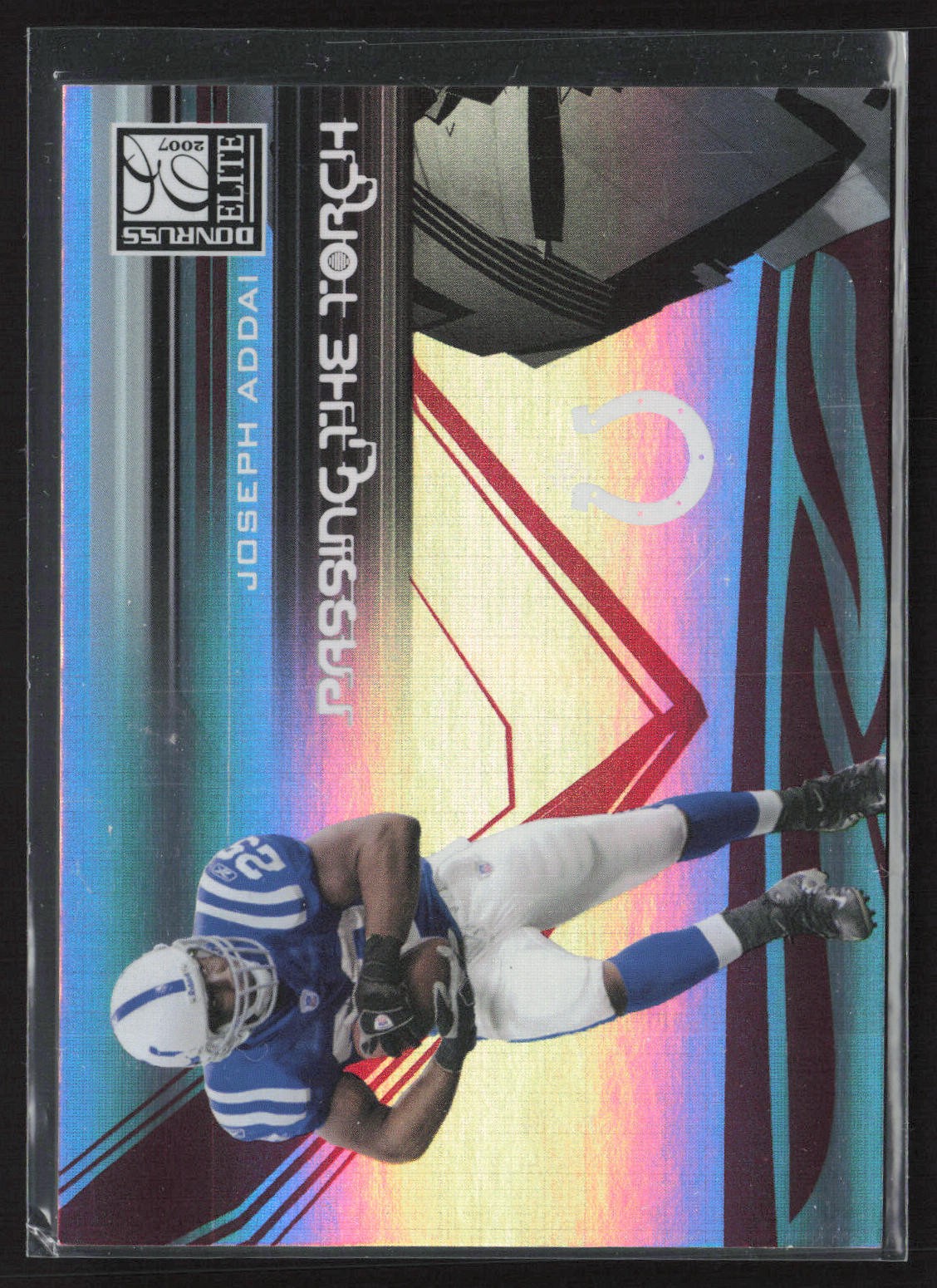 2007 Donruss Elite #PT-16 Joseph Addai Passing the Torch Red #/800