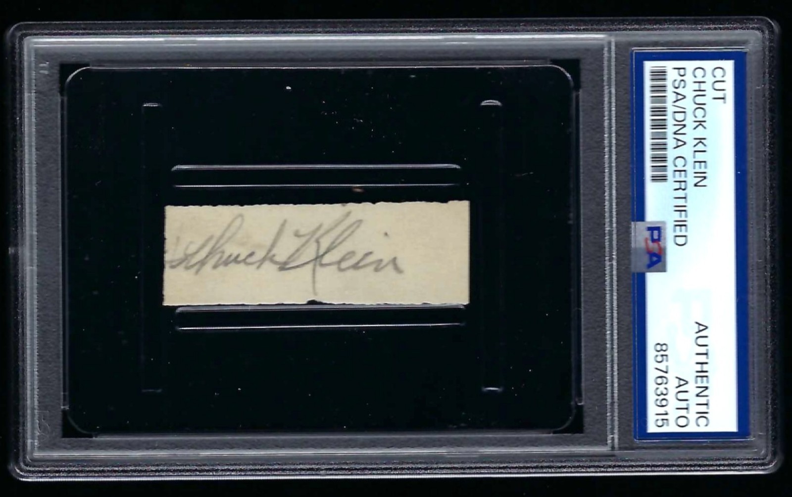 Chuck Klein Autograph Signed Cut PSA/DNA