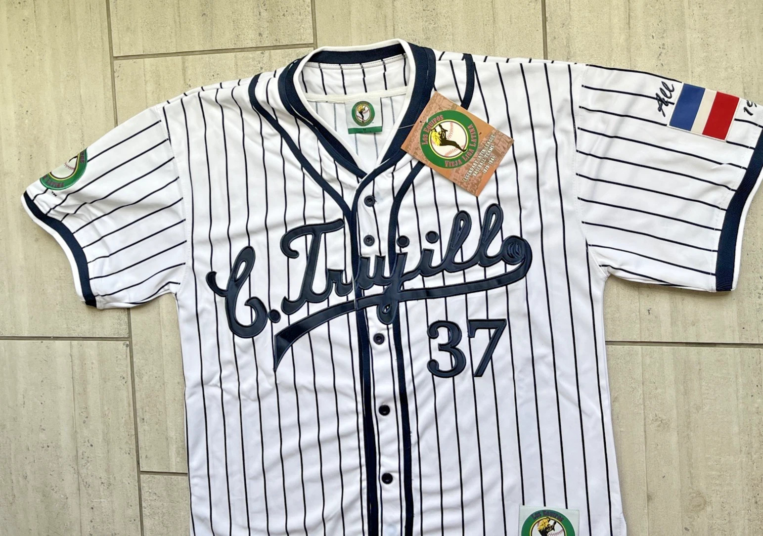 LATIN LEAGUE CIUDAD TRUJILLO THROWBACK (1879-1940) BASEBALL JERSEY #37 Size XL