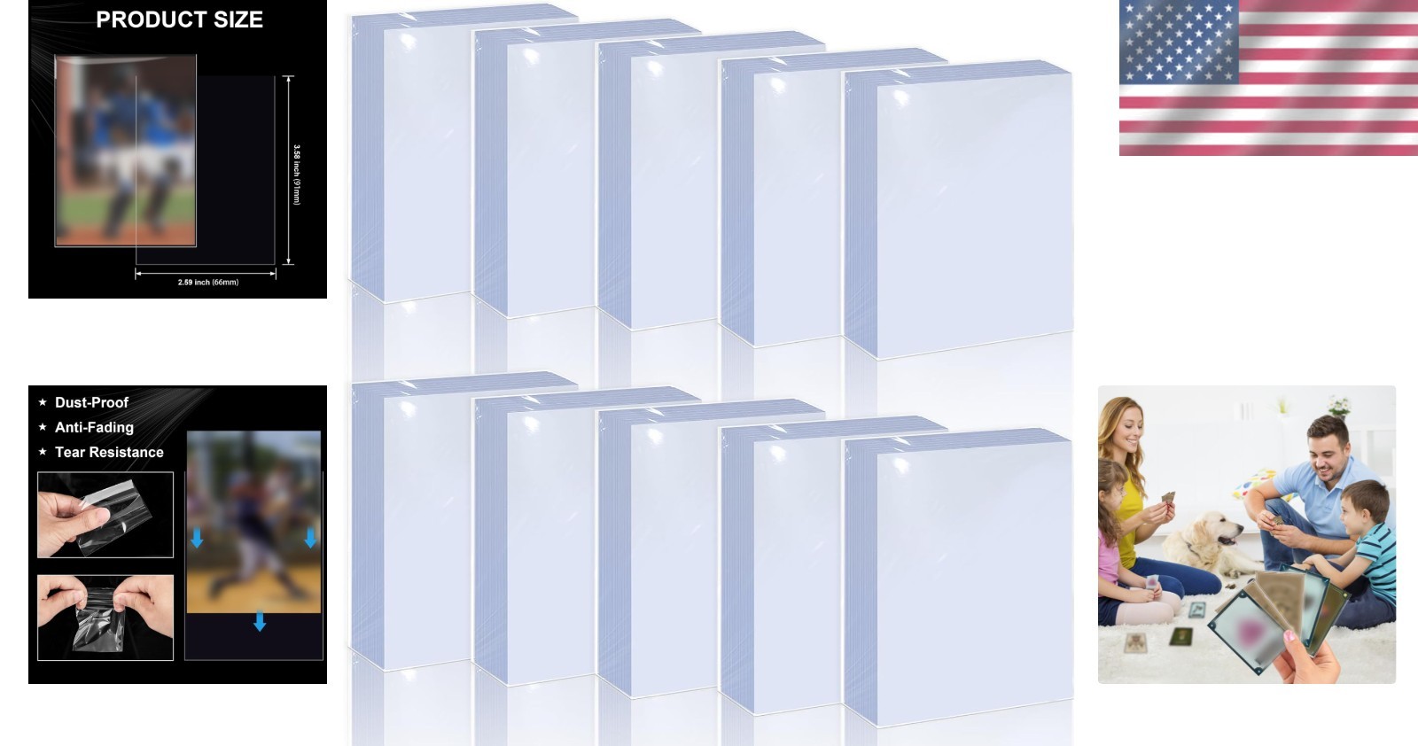 Durable Card Protector Sleeves 1000 Counts – Ideal for Baseball & Football Cards