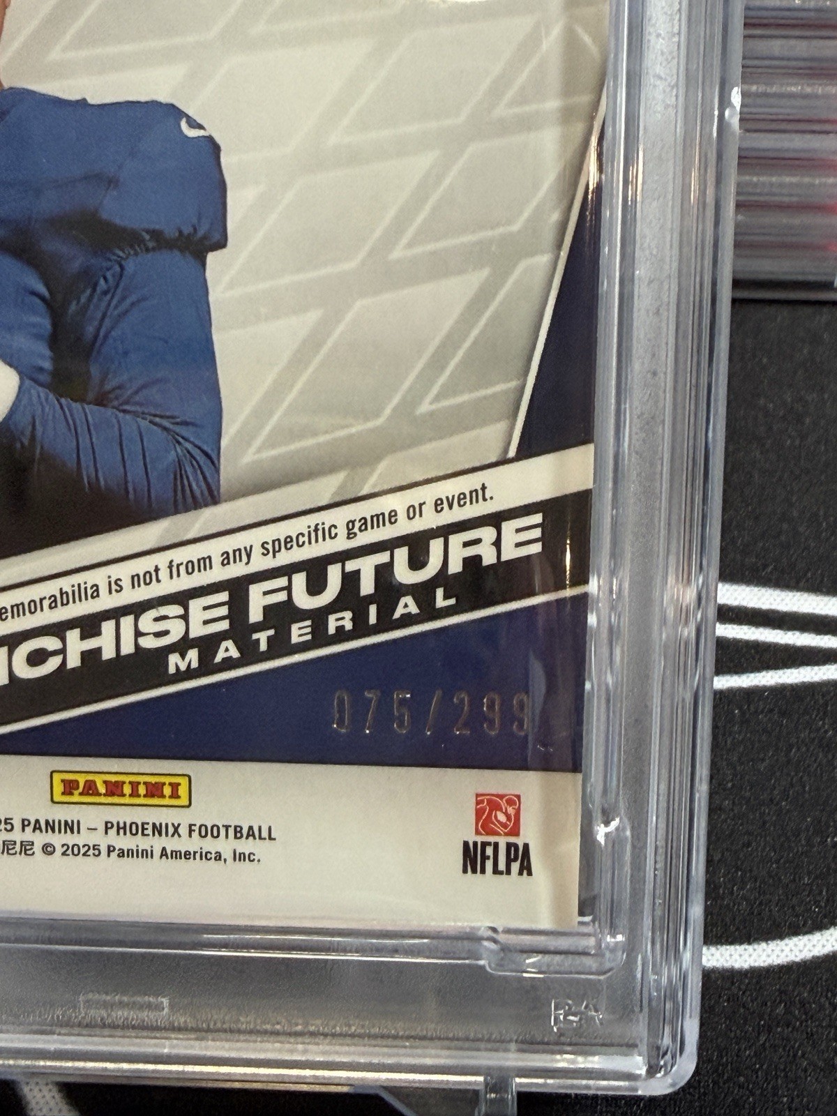 2025 Panini Phoenix – Franchise Future Material Jaxson Dart PSA 8 /299 (MEM, RC)