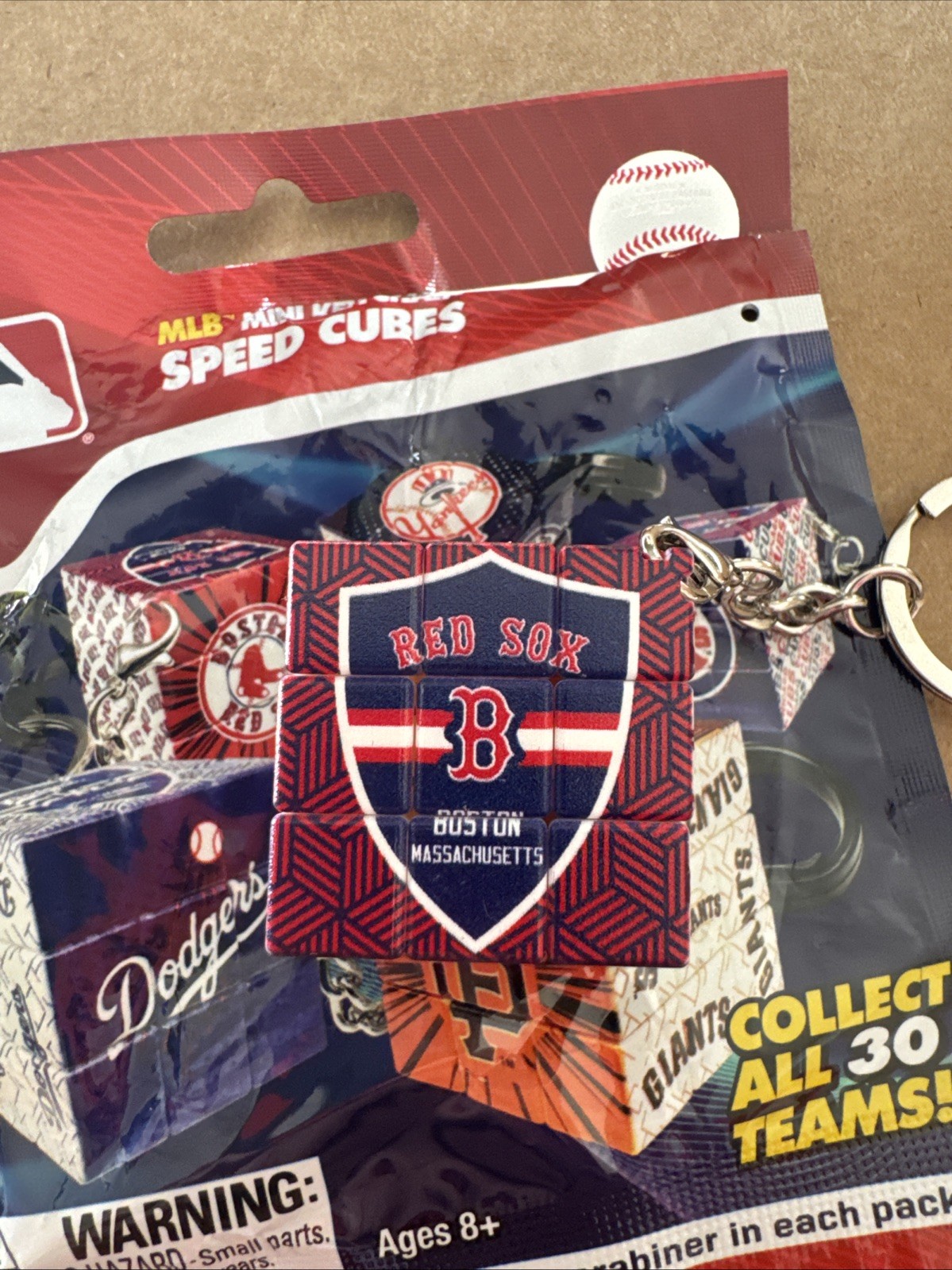 2025 MLB Baseball Mini Keychain Speed Cubes Boston Red Sox Rubik’s Baseball