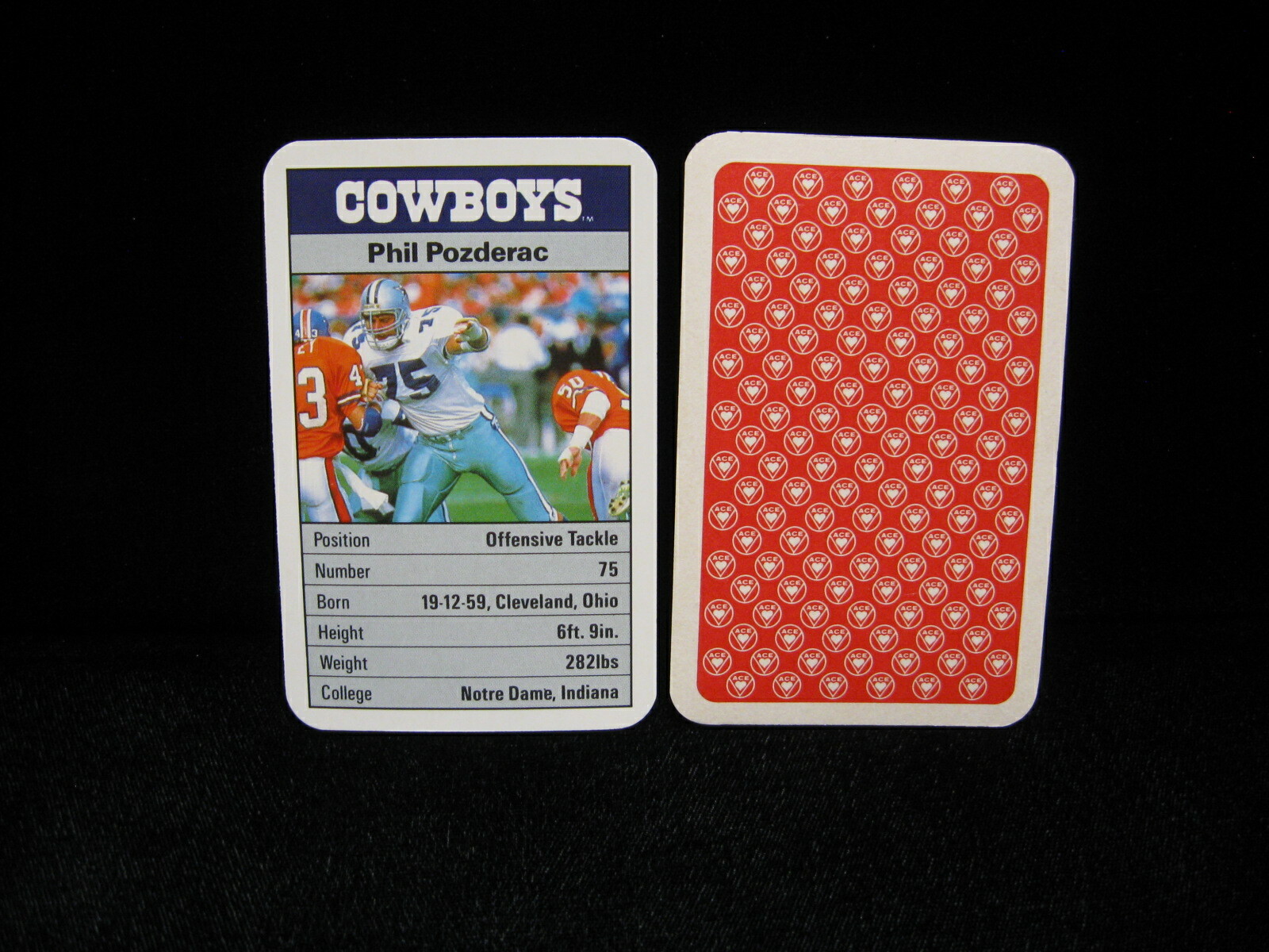 1987 Phil Pozderac Dallas Cowboys “Ace Fact Pack” United Kingdom #75