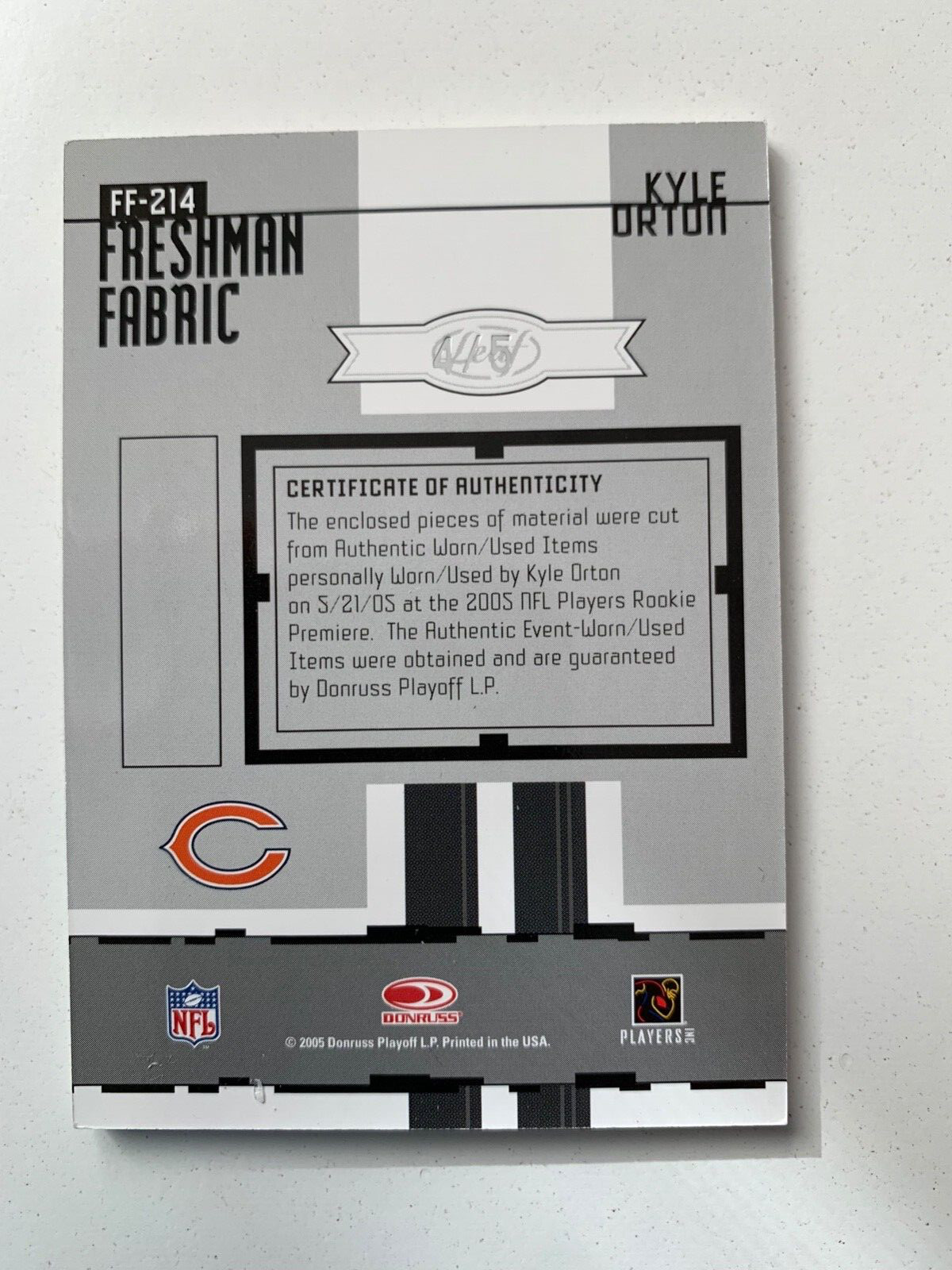 2005 Leaf Certified rc rainbow KYLE ORTON /5 /25/50/150 Chicago Bears