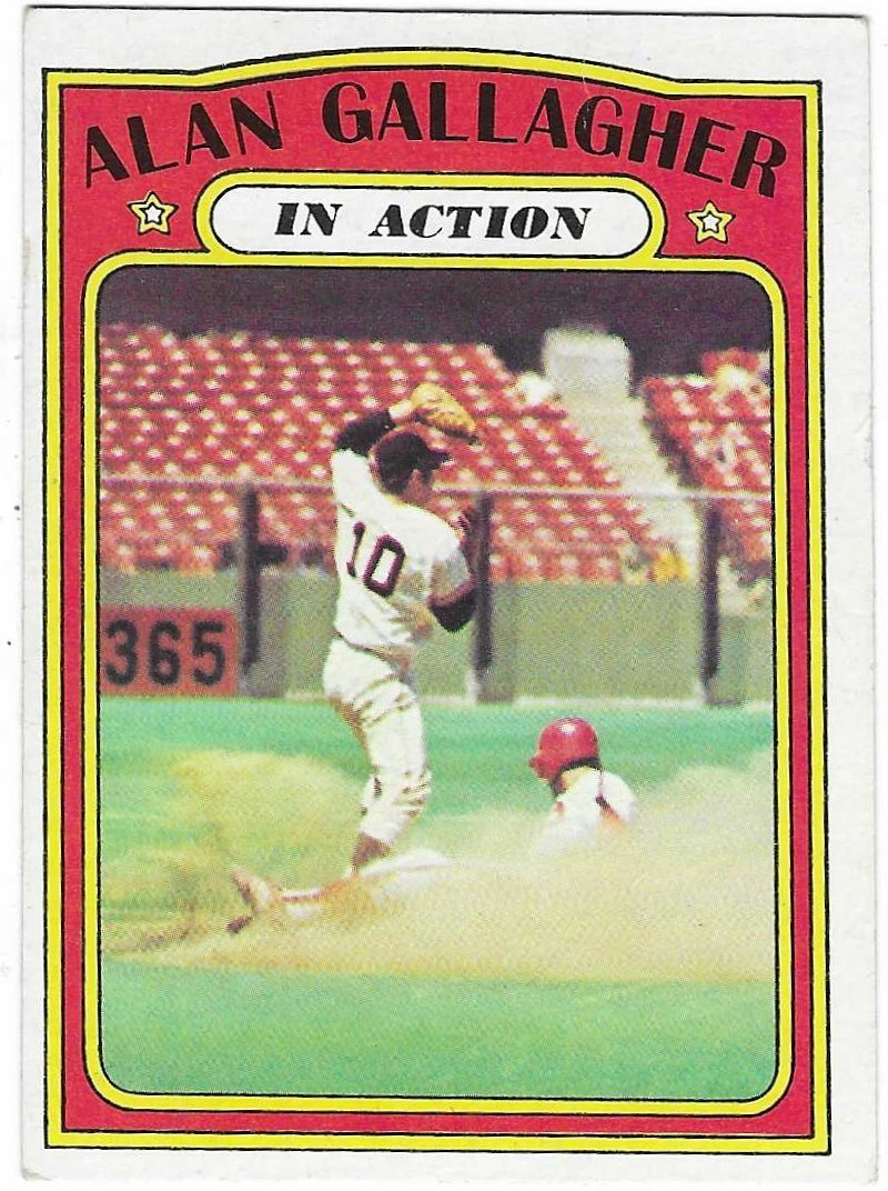 1972 TOPPS – #694 ALAN GALLAGHER IN ACTION (GIANTS)!! TOUGH HIGH NUMBER!