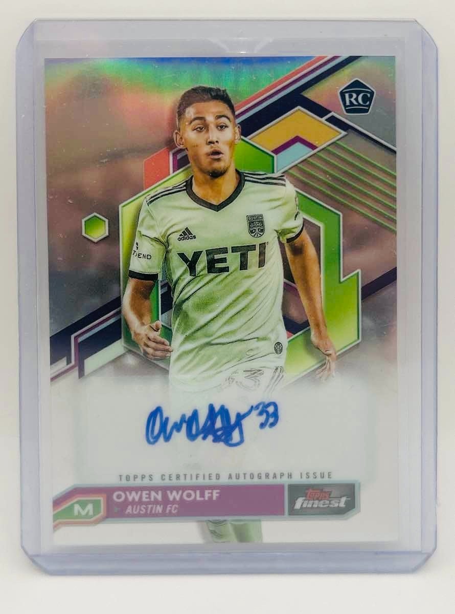 OWEN WOLFF Base Rookie Autograph 2023 Topps Finest MLS – Austin FC #A-OW RC