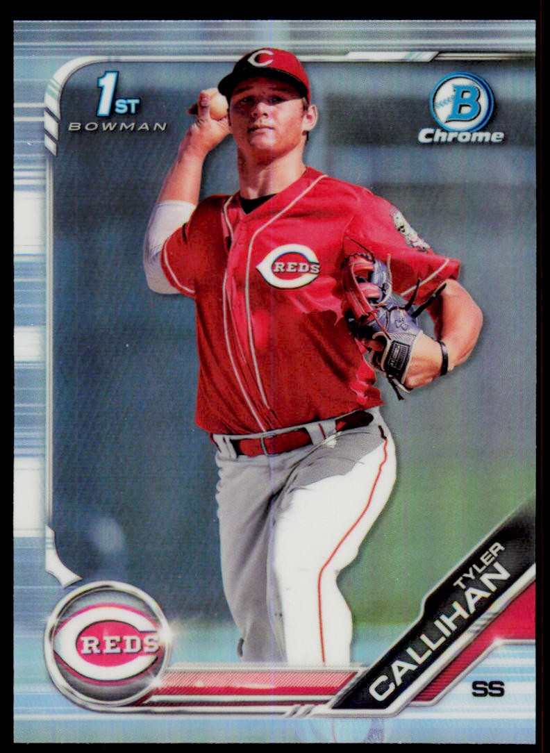 2019 Bowman Draft Tyler Callihan BDC-47 Chrome Refractor Cincinnati Reds