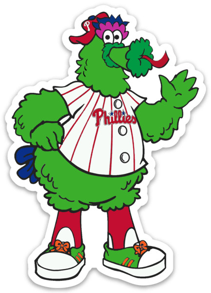 Philadelphia Phillies Phillie Phanatic Cartoon Type Mascot Die-Cut MAGNET