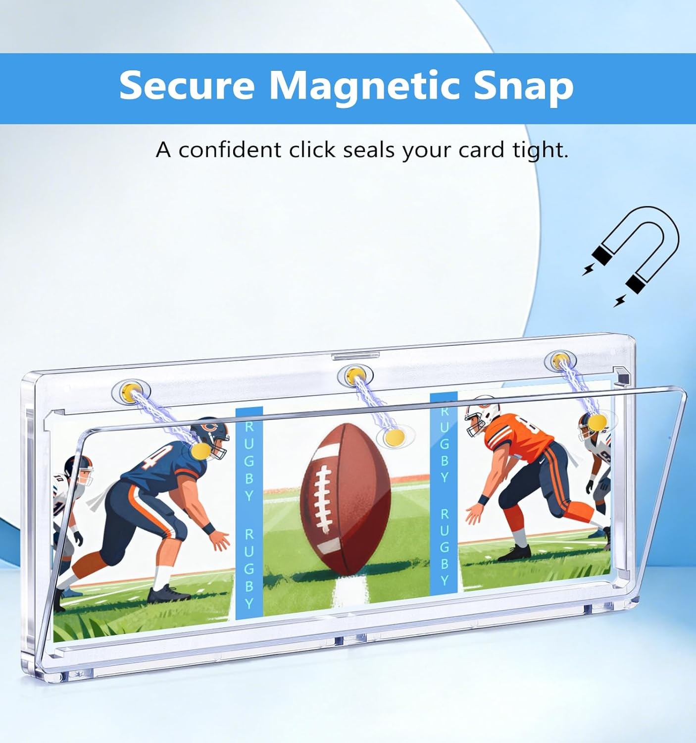 187mm Horizontal Booklet 175PT One Touch Magnetic Trading Card Holder Protector
