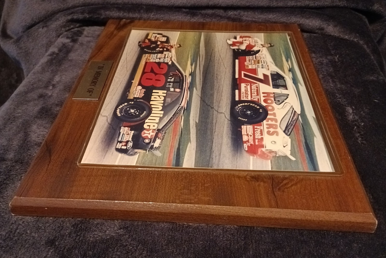 In Memory Davey Allison & Alan Kulwicki Memorial Wall Plaque 13 X 10.5″ NASCAR