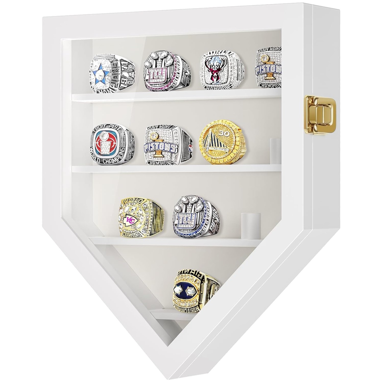 Acrylic Glass Baseball Ring Display Case – 12 Rings