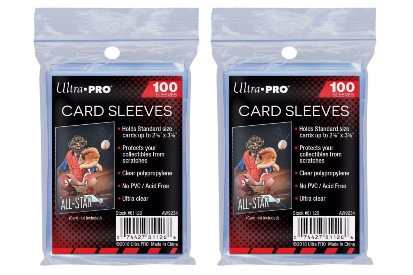 200 count Ultra PRO 2.5 x 3.5 inch Trading Card Penny Soft Sleeves