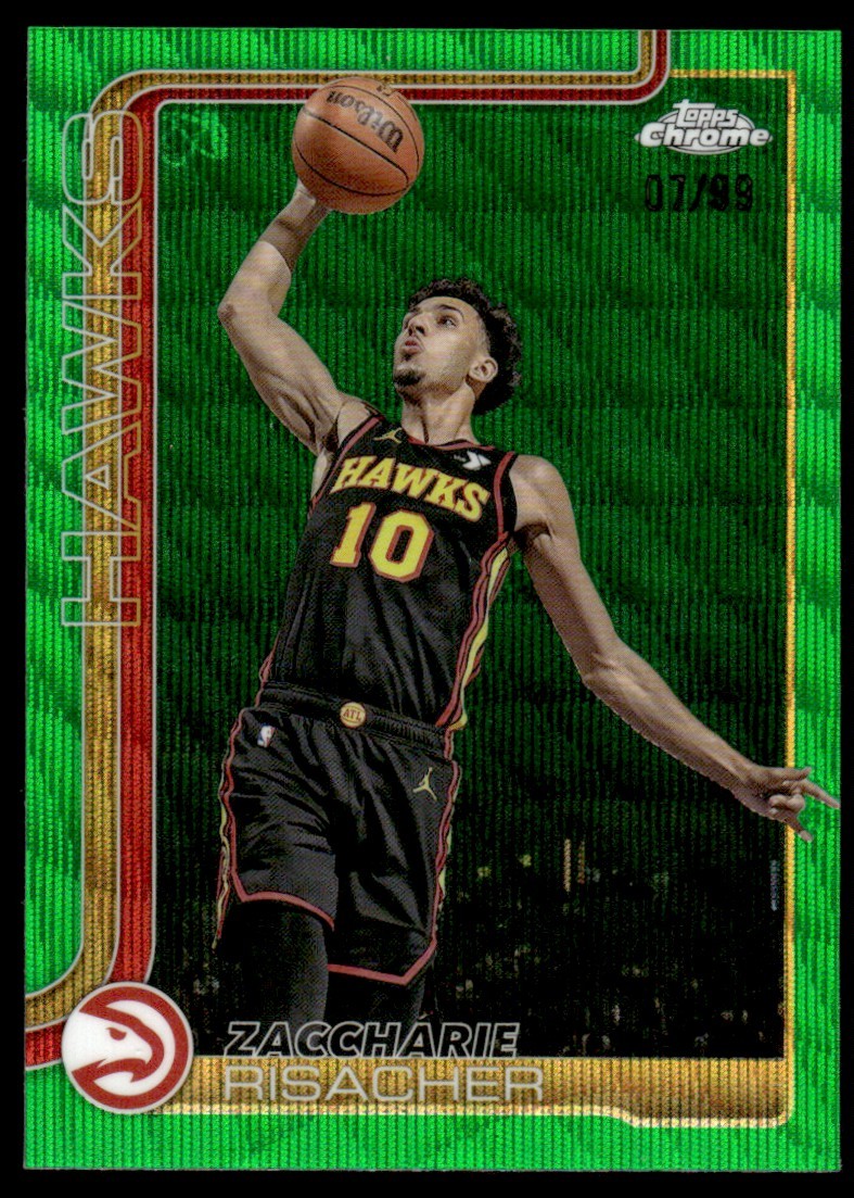 2025-26 Topps Chrome Green Wave Zaccharie Risacher /99 Atlanta Hawks #2