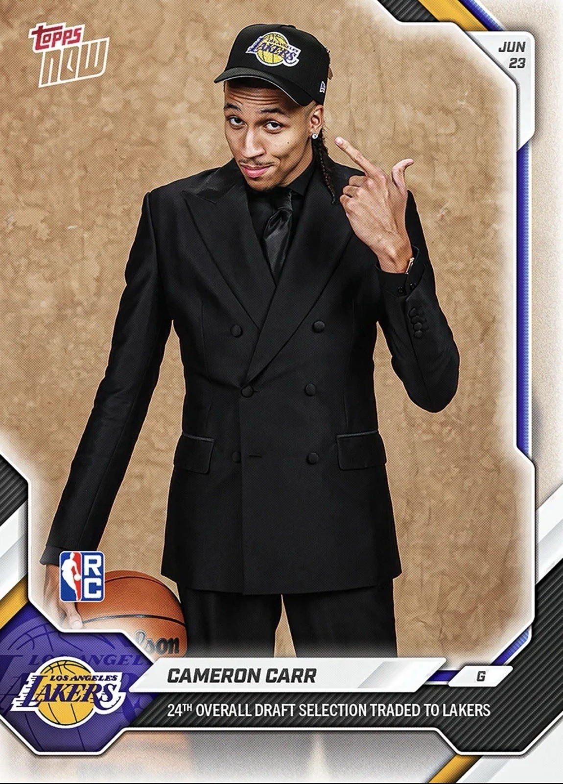 2025-26 NBA Topps Now #CCA2 Cameron Carr RC DRAFT Los Angeles Lakers – PRESALE