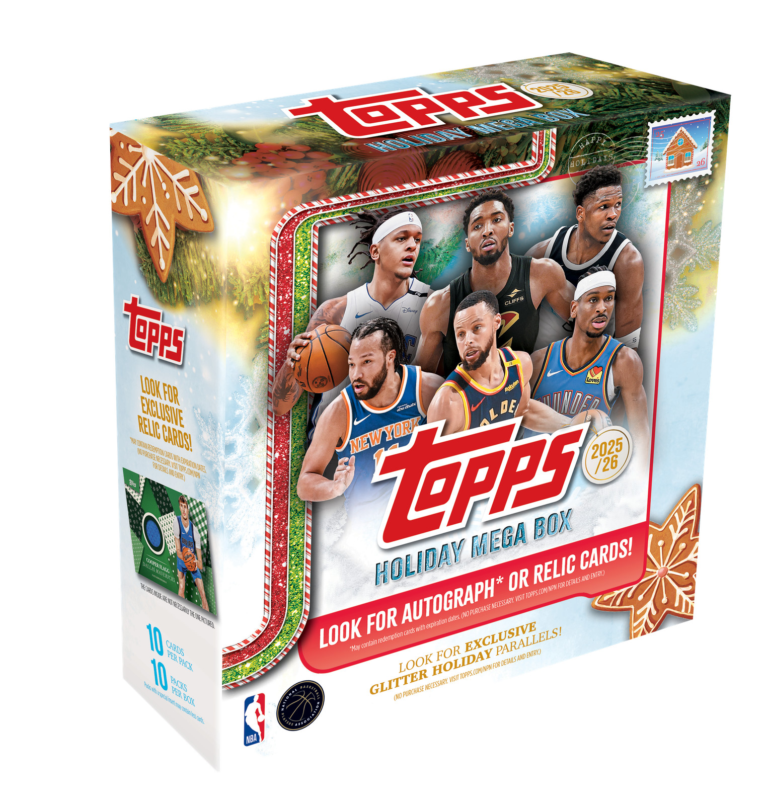 2025-26 TOPPS HOLIDAY MEGA MONSTER BOX (100 Cards) NBA Basketball Brand New QTY