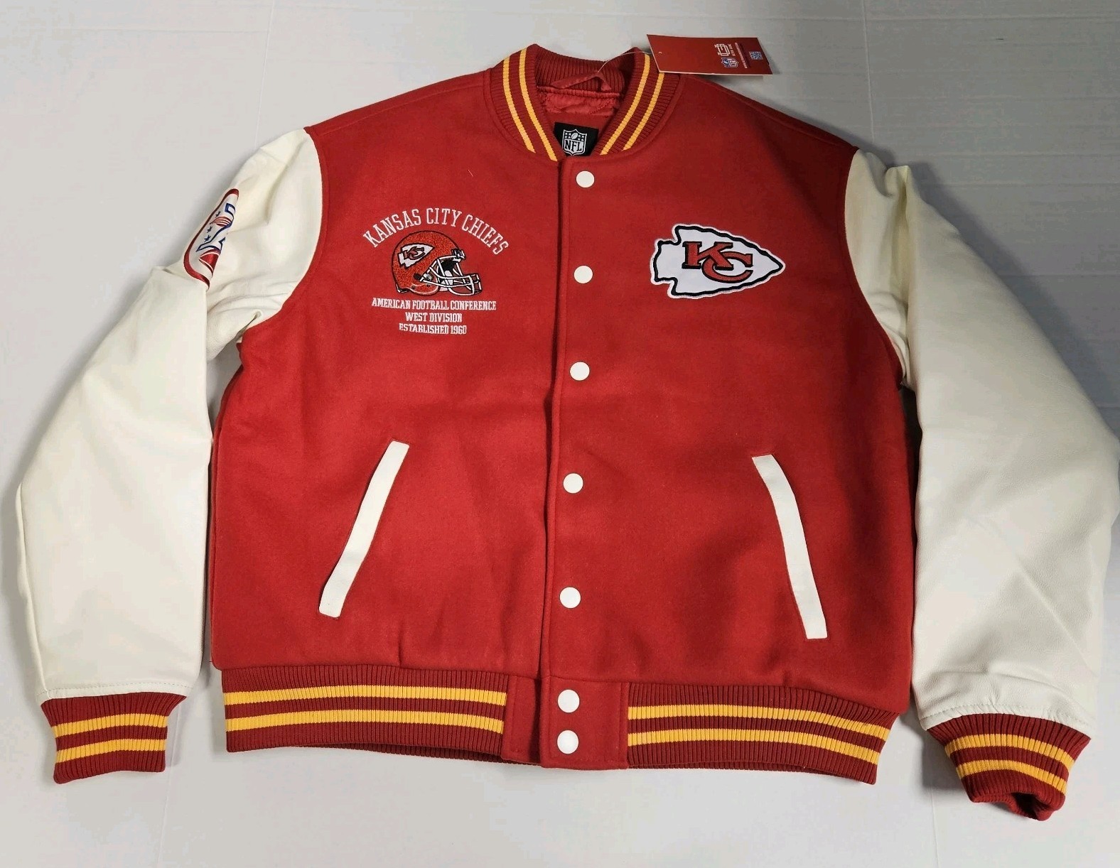 NFL Kansas City Chiefs Bomber Letterman Varsity Jacket / Men’s Size Large