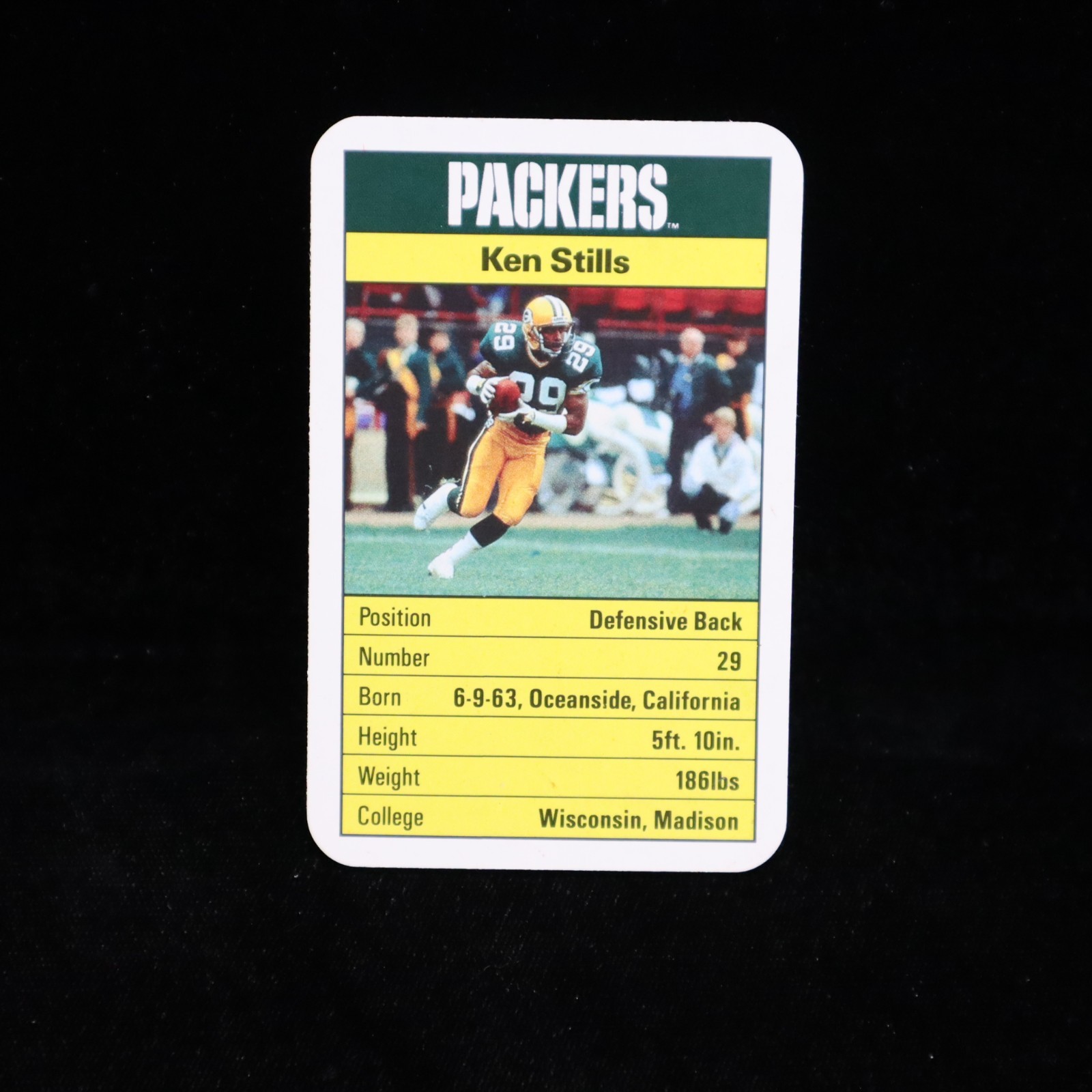 1987 Ken Stills Green Bay Packers Ace Fact Pack Card United Kingdom #29