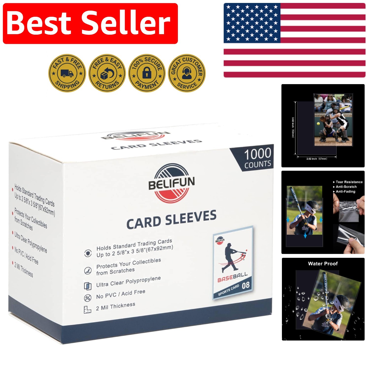1000ct Toploader Card Protector Sleeves – Preserve & Showcase Your Collection