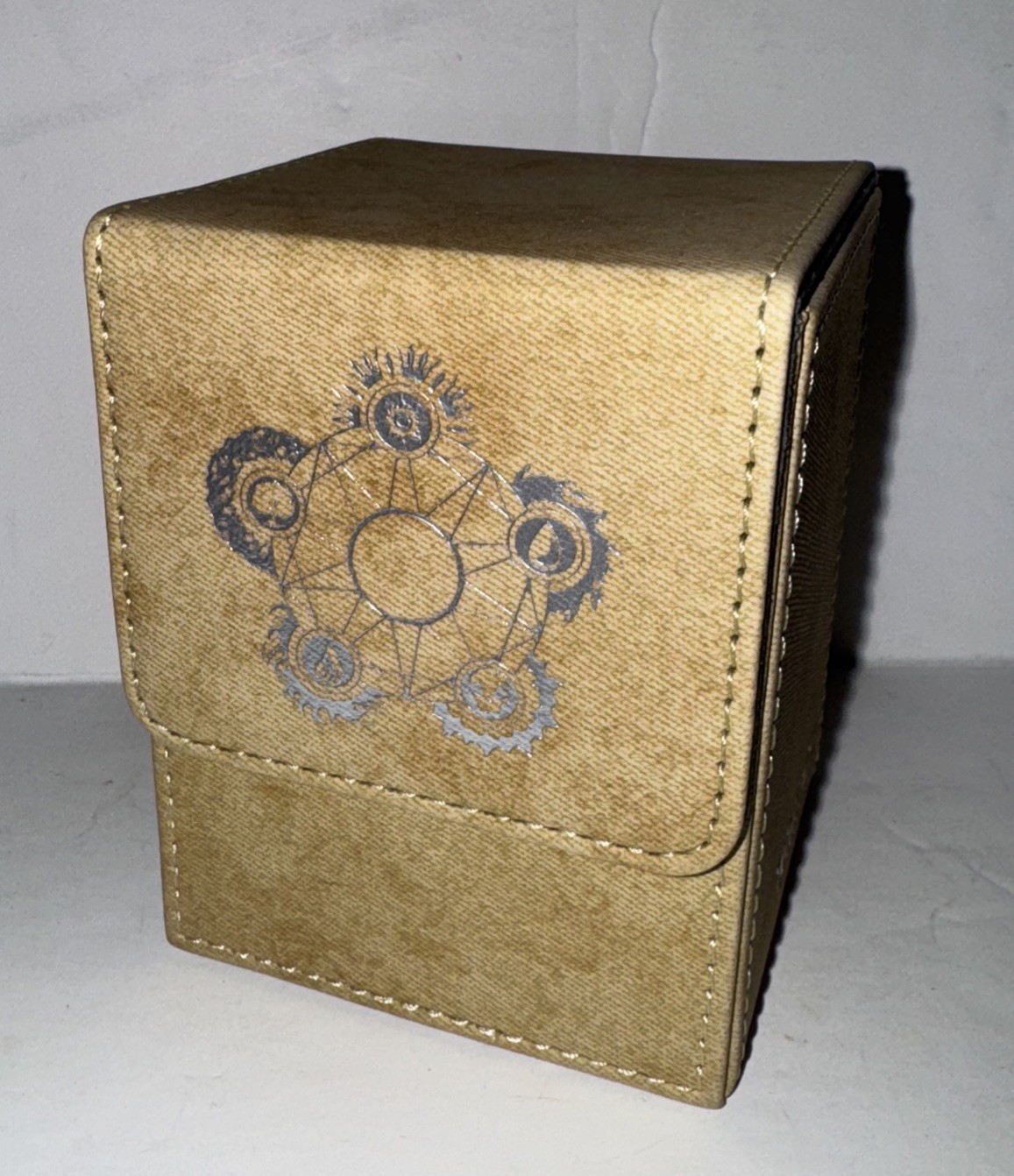 150+ Premium Deck Box for MTG PTCG Large Capacity with 2 Dividers Fits 150+ Gold