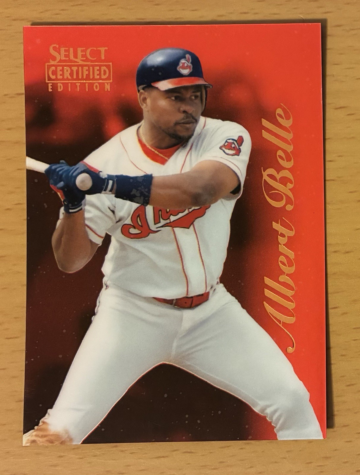 1996 SELECT CERTIFIED BASEBALL CERTIFIED RED ALBERT BELLE #22 CLEVELAND INDIANS