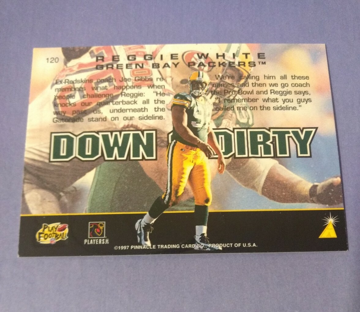 REGGIE WHITE 1997 Pinnacle Action Packed Down & Dirty #120 Green Bay Packers