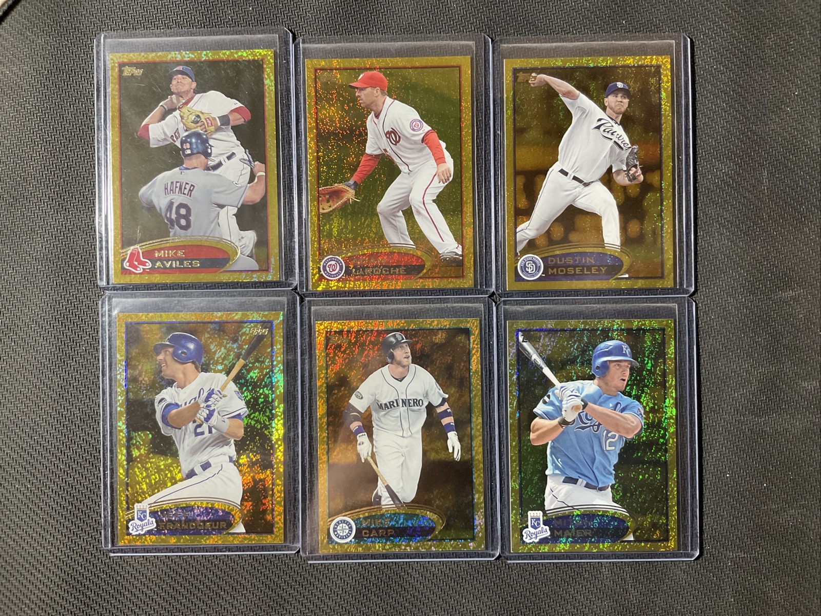 2012 Topps Baseball Gold Sparkle Foil (lot of 6 PLEASE SEE CARDS IN PIC