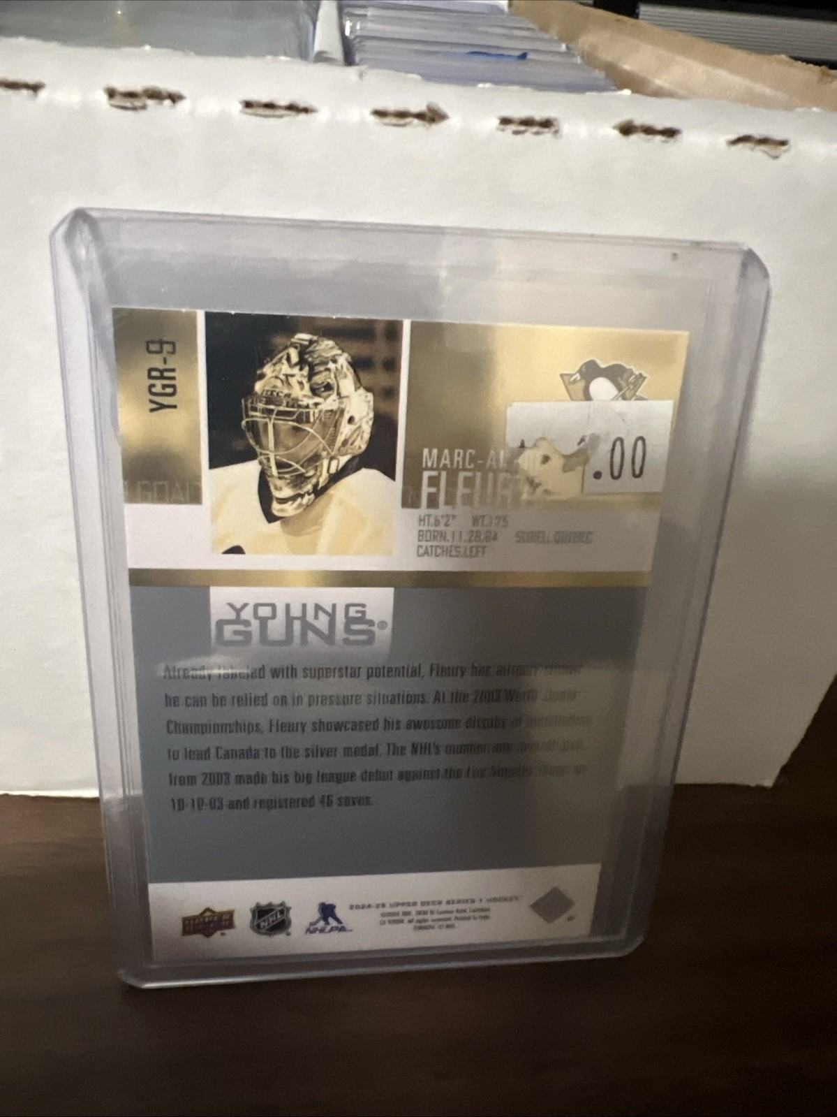 2024-25 Upper Deck #YGR-9 Marc-Andre Fleury Young Guns Renewed