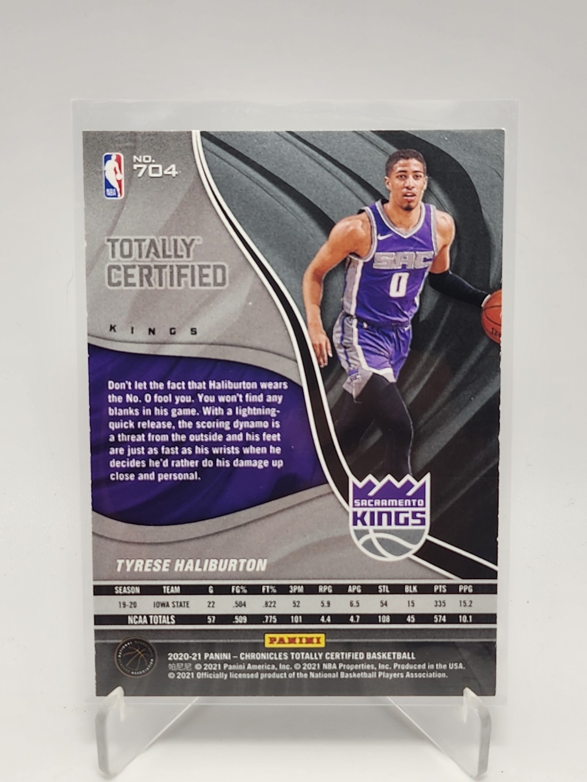 2020-21 Panini Chronicles Totally Certified #704 Tyrese Haliburton (RC)