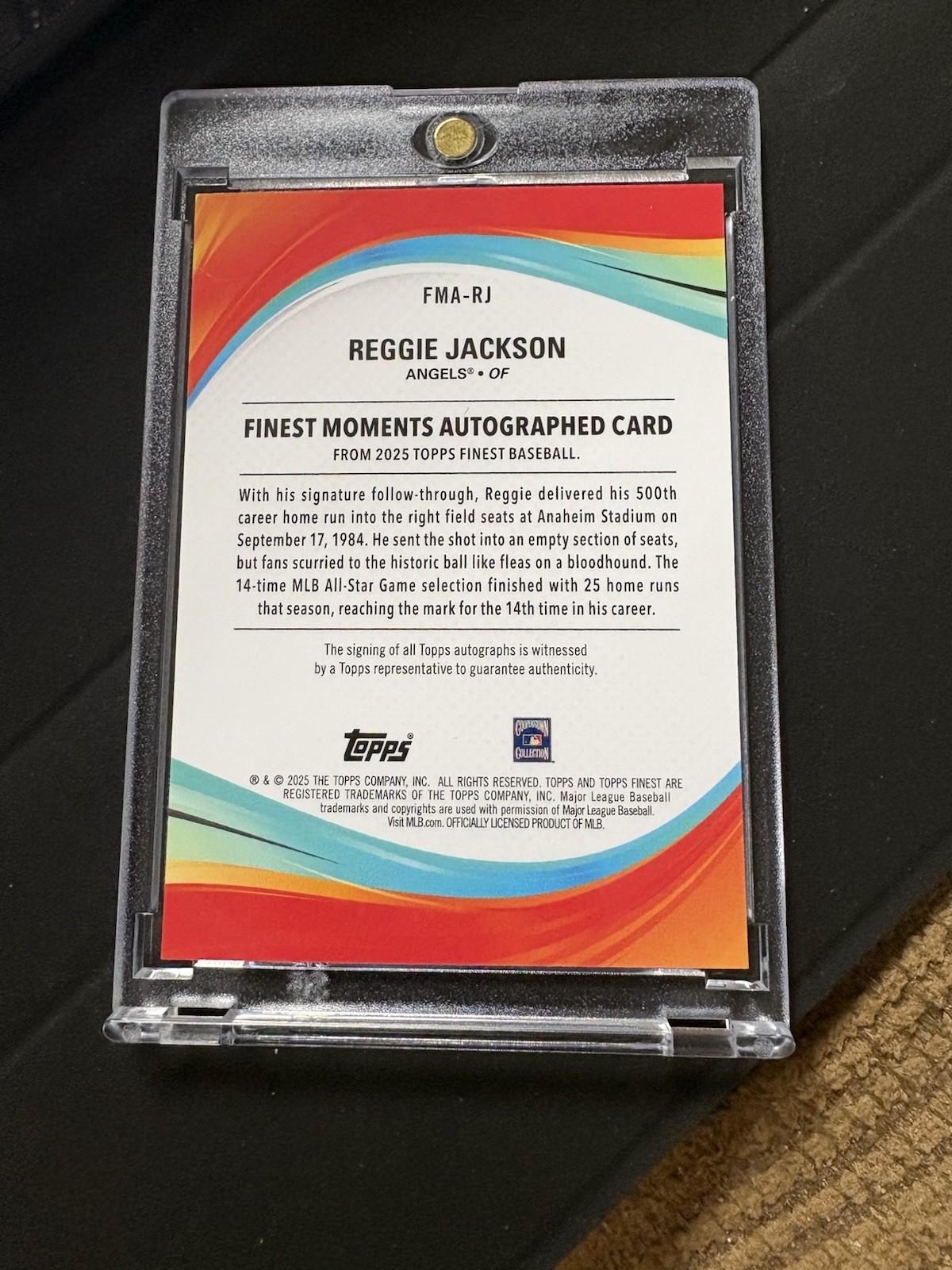 2025 Topps Finest Reggie Jackson Finest Moments Green Auto /75 Angels