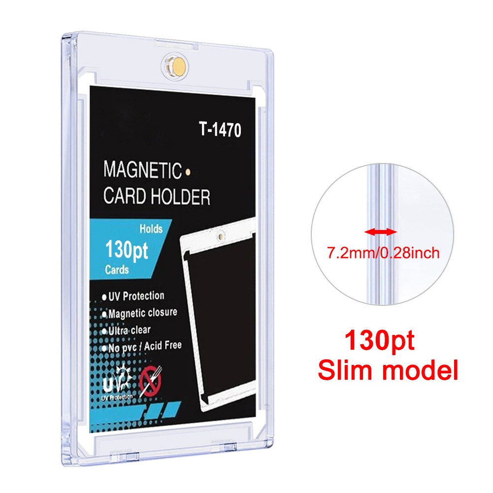 5PACK Ultra Thin Hard One Touch Magnetic Card Holder For 130PT Trading Cards