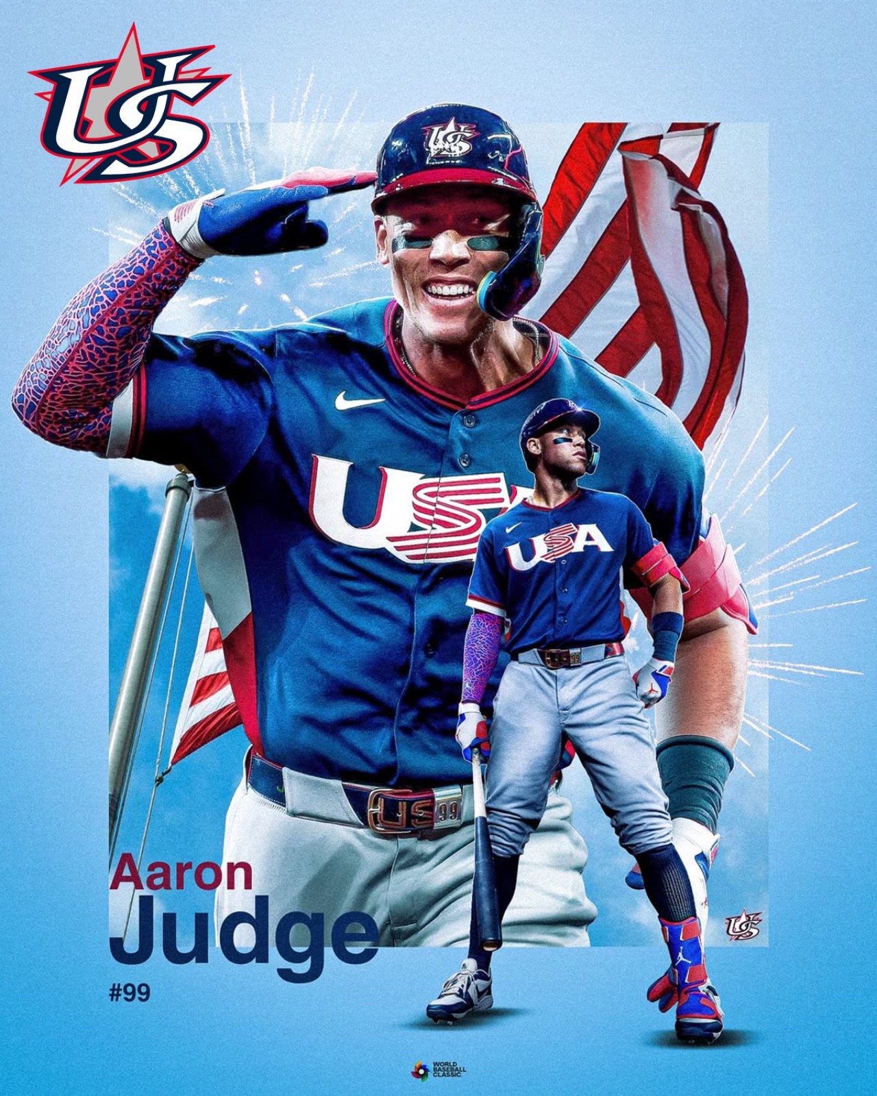 Aaron Judge 8×10 photo New York Yankees World Baseball Classic Captain USA MLB