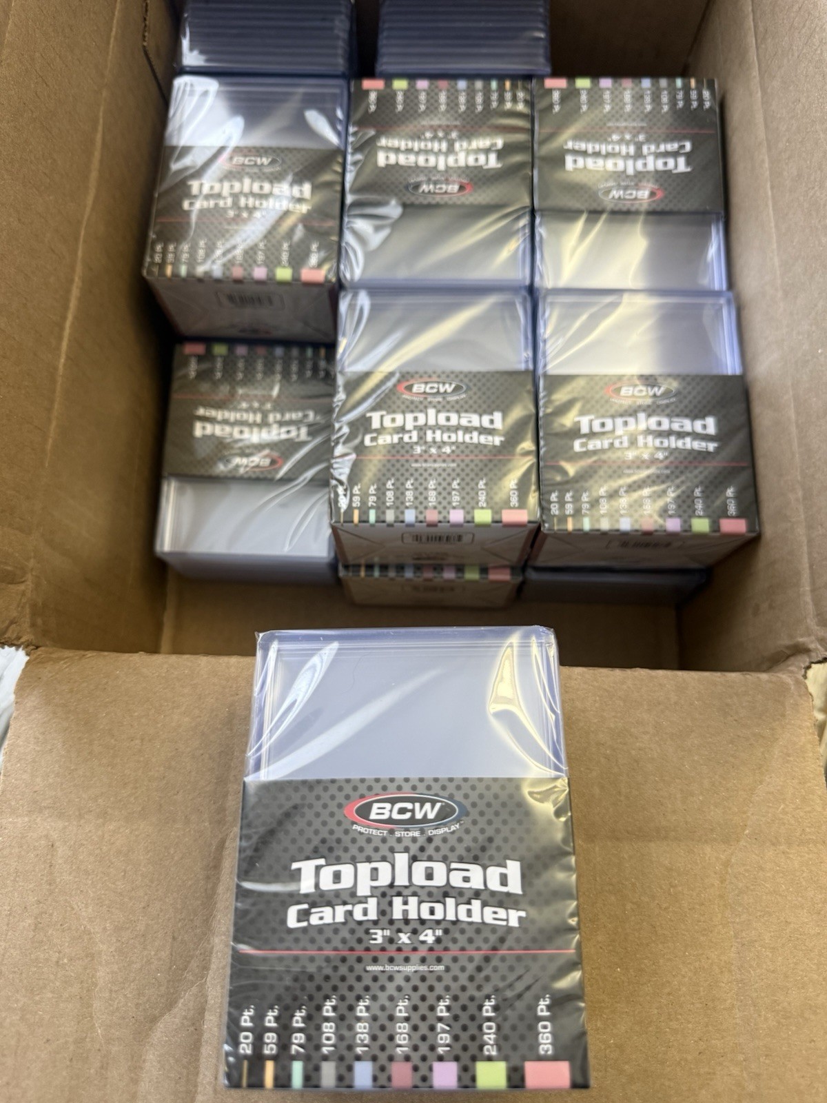 BCW Rigid Toploader 3″ x 4″ 168 Pt Thick Clear Plastic (10 per pack) 14 packs