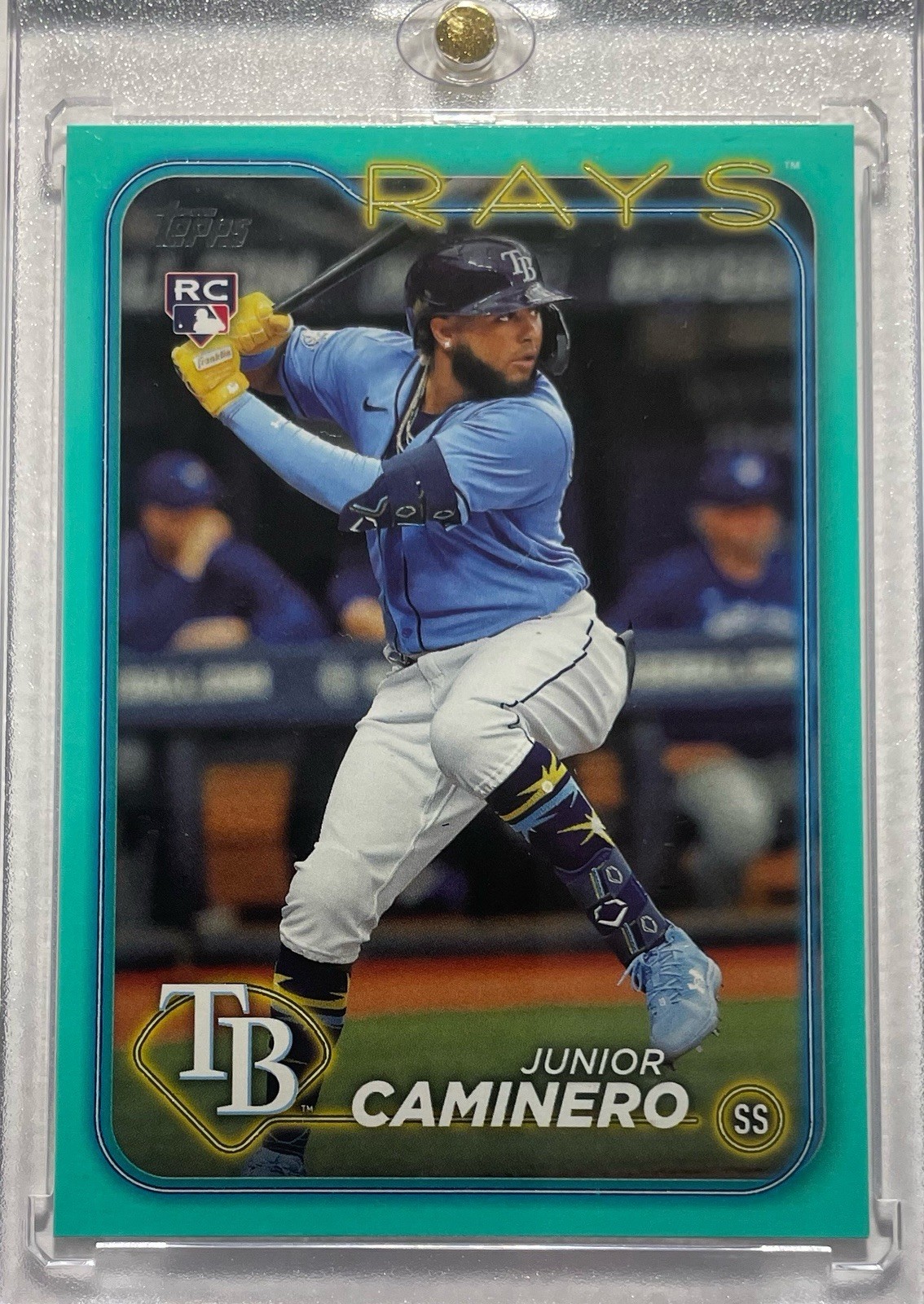 2024 Junior Caminero Topps Fanatics Aqua Rookie RC #628 Rays