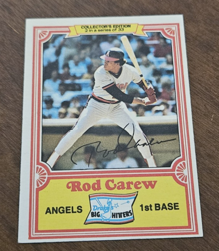 1981 Drake’s Collectors Edition #2 Rod Carew HOF