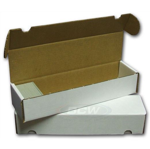 (2 Pack) 800 Count Size White Cardboard Trading Card Storage Boxes – Tab Closure