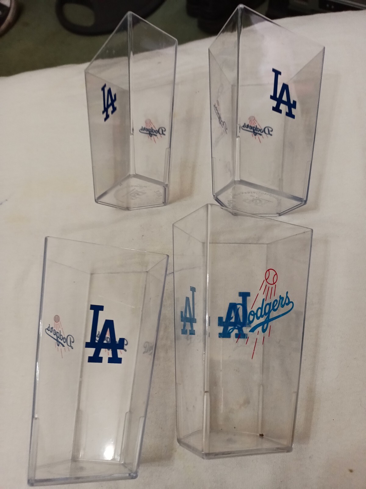 MLB Los Angeles Dodgers Stadium Cups 4.5in Plastic Base Shape Lot Of 4