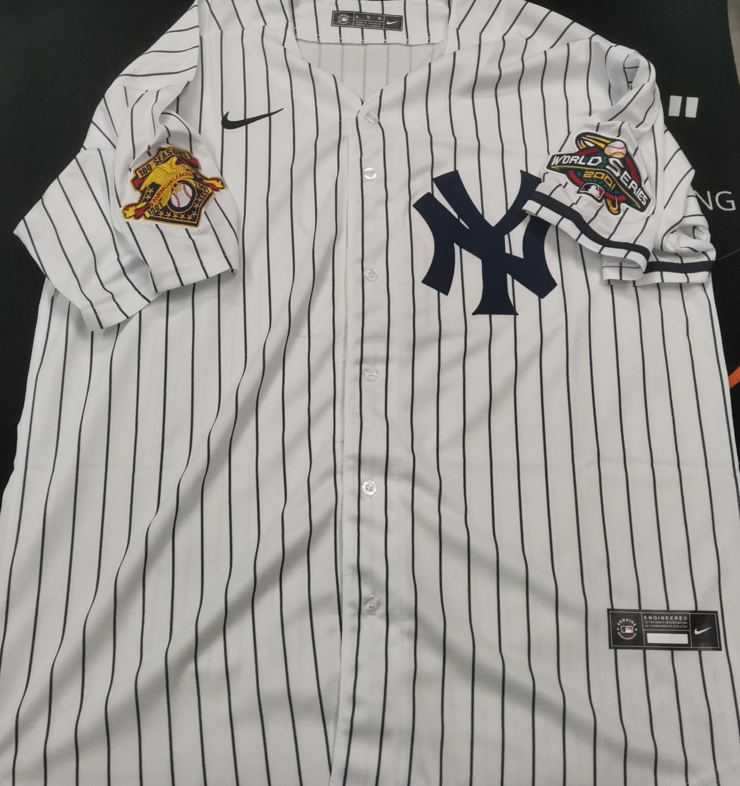 Derek Jeter #2 NYY Throwback White Stripe Sewn Stitched Jersey.
