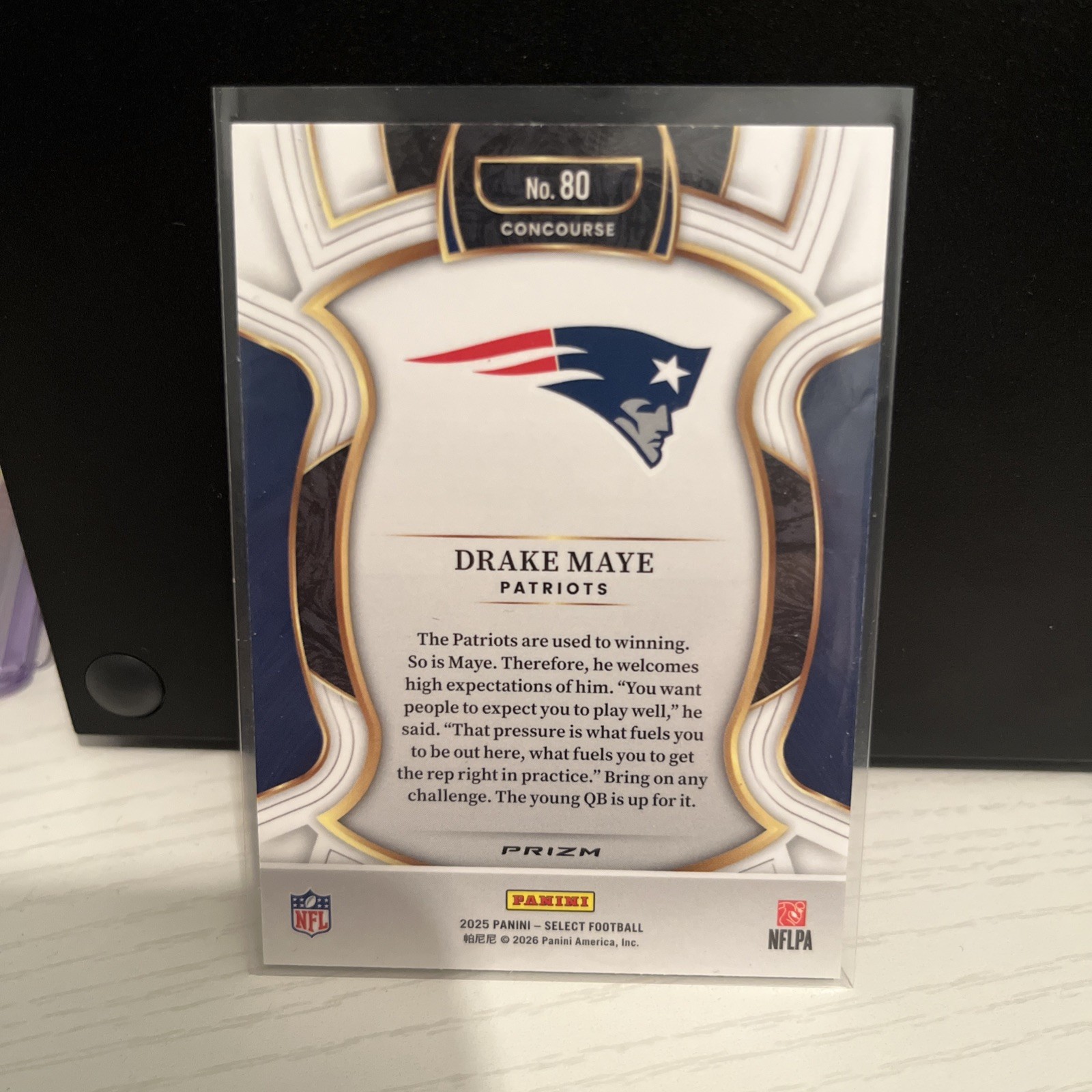 2025 Panini Select – Concourse Drake Maye #80 Silver Prizm