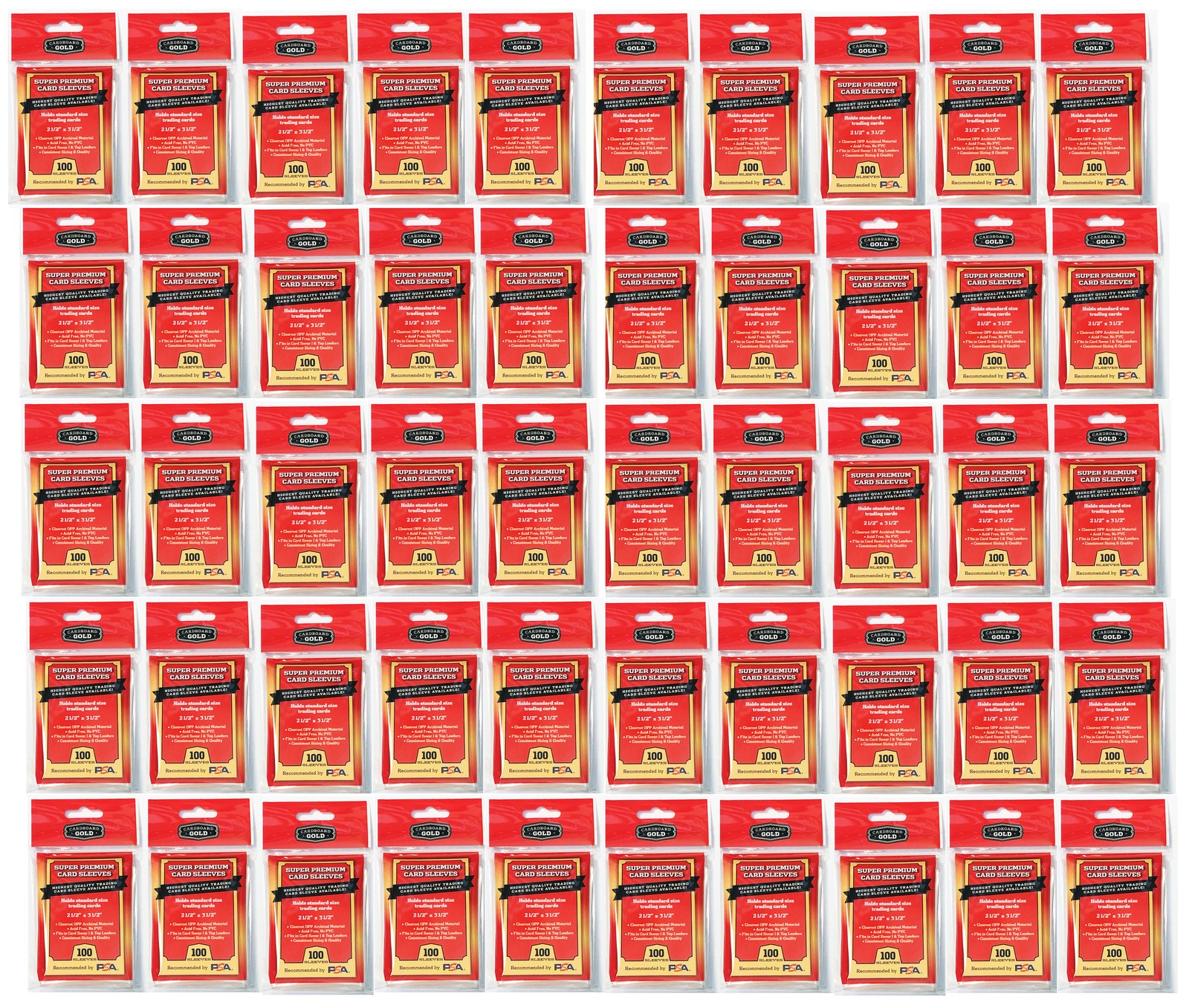 5000 – 50 Packs CBG Super Premium Sports Card Soft Sleeves Acid Free