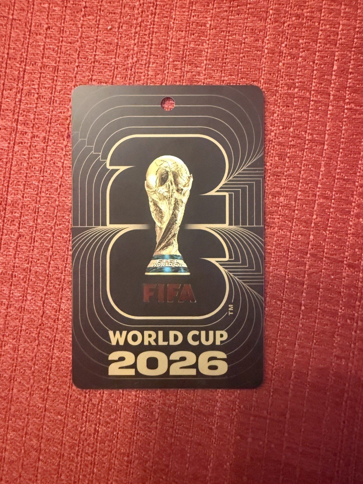 FIFA Official World Cup 2026 Fan ID Pass Card Badge Black/Gold USA Mexico Canada